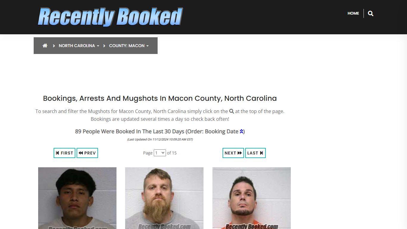 Bookings, Arrests and Mugshots in Macon County, North Carolina