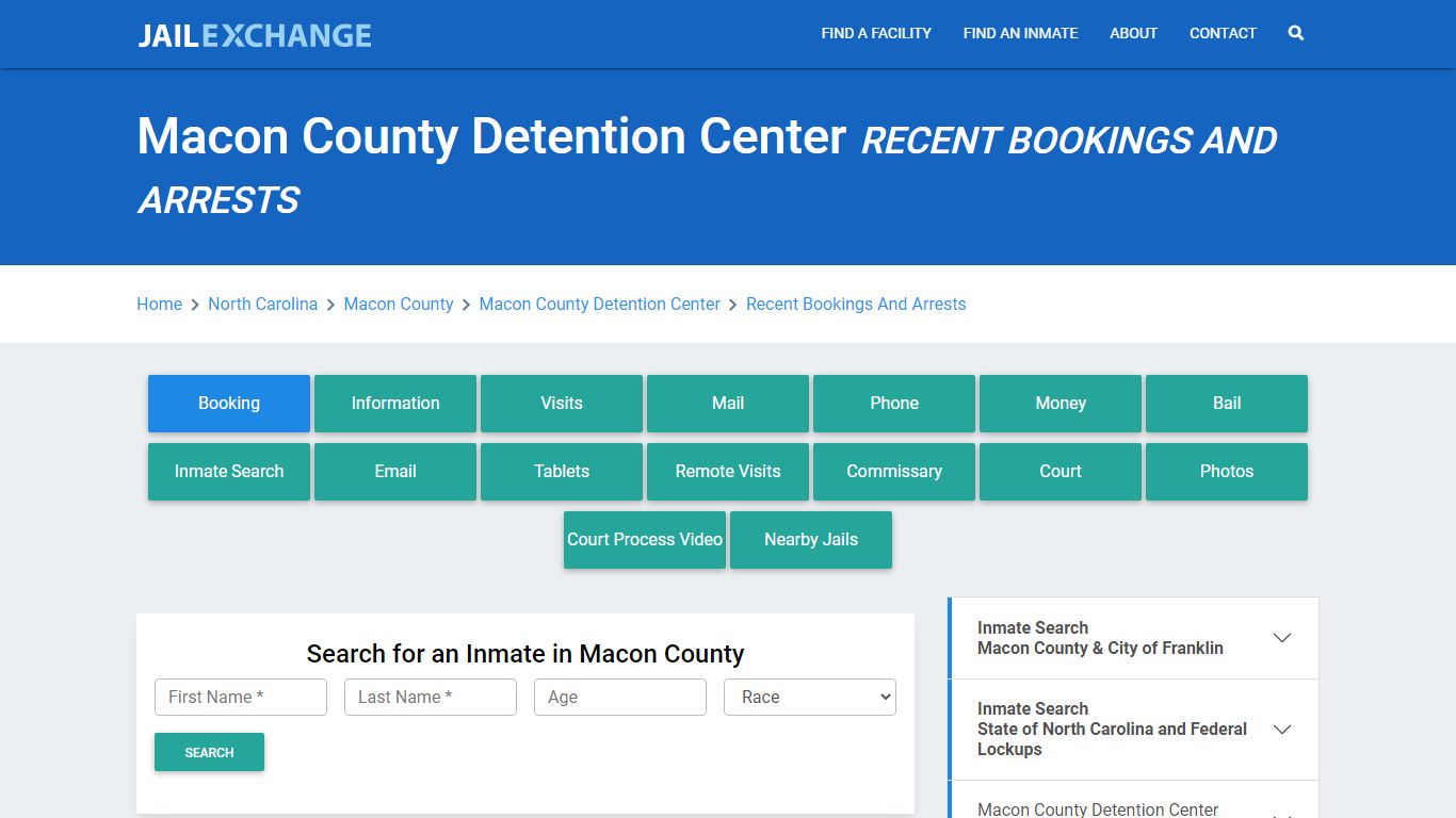 Macon County Detention Center Recent Bookings And Arrests - Jail Exchange